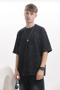 Acid wash black oversized t shirt unisex