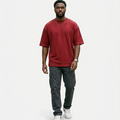 Solid colour Oversized T shirt - Red