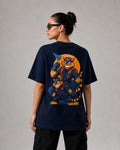 Royal Blue Anime Printed Oversized T-Shirt For Men & Women